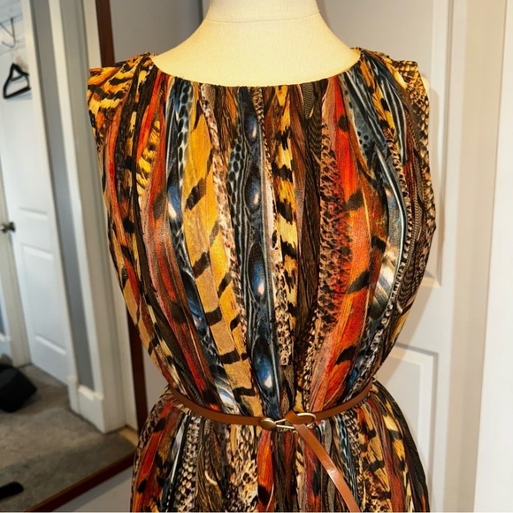 Calvin Klein Reptile Snake Animal Print Multi Color Sleeveless Dress size 12 - Picture 6 of 11